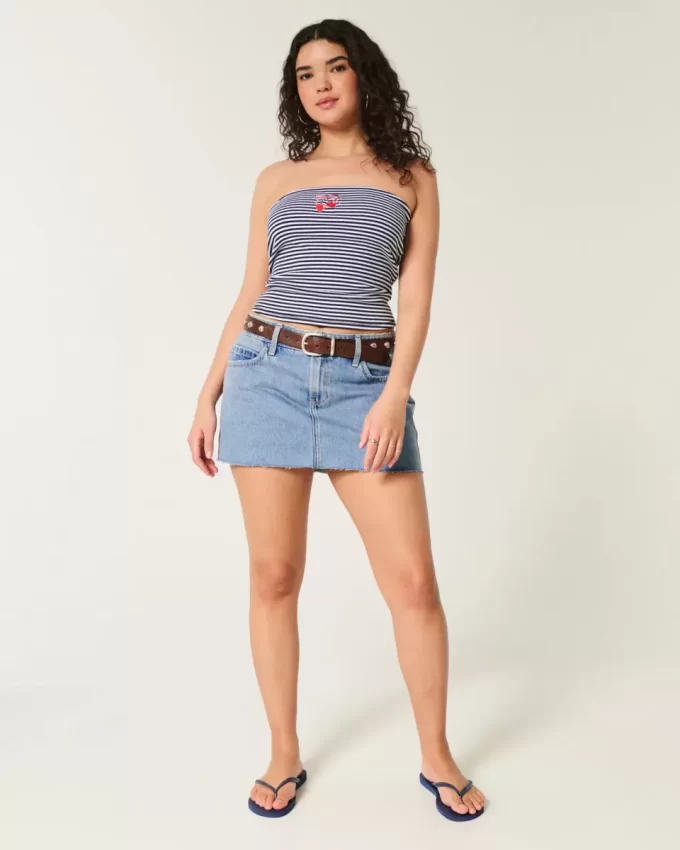 Kurvikas matalakorkoinen, keskikokoinen Denim Mini Skort