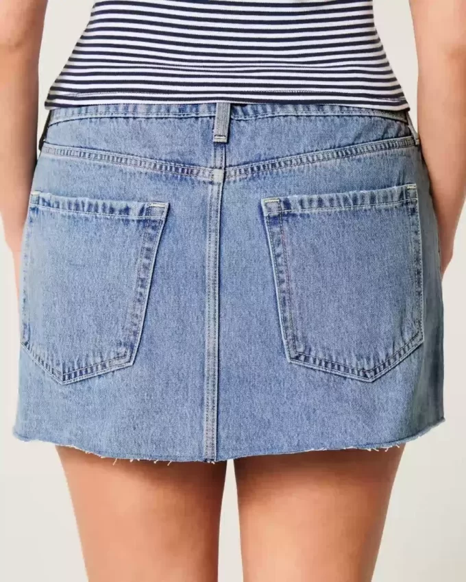 Kurvikas matalakorkoinen, keskikokoinen Denim Mini Skort