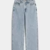 Kurvikat korkean nousun keskikokoiset baggy-farkut Kurvikat korkean nousun keskikokoiset baggy-farkut