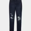 Kurvikkaat korkean kohoavat revityt tumma pesu Jean leggingsit Kurvikkaat korkean kohoavat revityt tumma pesu Jean leggingsit