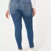 Kurvikkaat korkean nousun repeytyneet tummapesu Super Skinny -farkut Kurvikkaat korkean nousun repeytyneet tummapesu Super Skinny -farkut