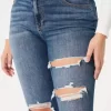Kurvikkaat korkean nousun repeytyneet tummapesu Super Skinny -farkut Kurvikkaat korkean nousun repeytyneet tummapesu Super Skinny -farkut