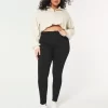 Kurvikkaat korkeat mustat Jean-leggingsit Kurvikkaat korkeat mustat Jean-leggingsit