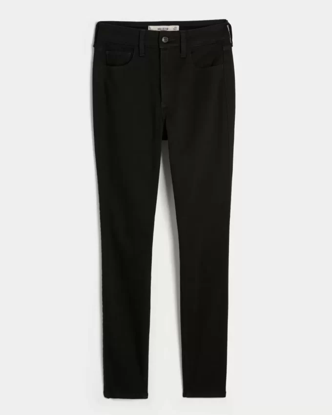 Kurvikkaat korkeat mustat Super Skinny -farkut Kurvikkaat korkeat mustat Super Skinny -farkut