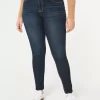 Kurvikkaat korkeat, tummat pesuset Jean-leggingsit Kurvikkaat korkeat, tummat pesuset Jean-leggingsit