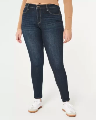 Kurvikkaat korkeat, tummat pesuset Jean-leggingsit Kurvikkaat korkeat, tummat pesuset Jean-leggingsit