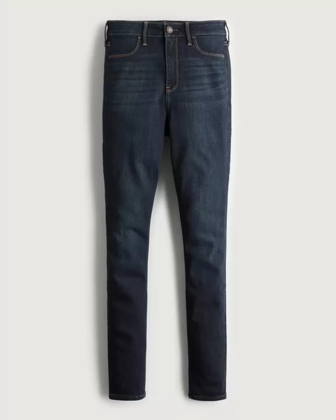 Kurvikkaat korkeat, tummat pesuset Jean-leggingsit Kurvikkaat korkeat, tummat pesuset Jean-leggingsit