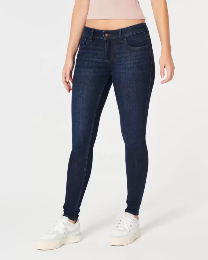 Kurvikkaat matalakorkoiset tummapesuiset Super Skinny -farkut Kurvikkaat matalakorkoiset tummapesuiset Super Skinny -farkut