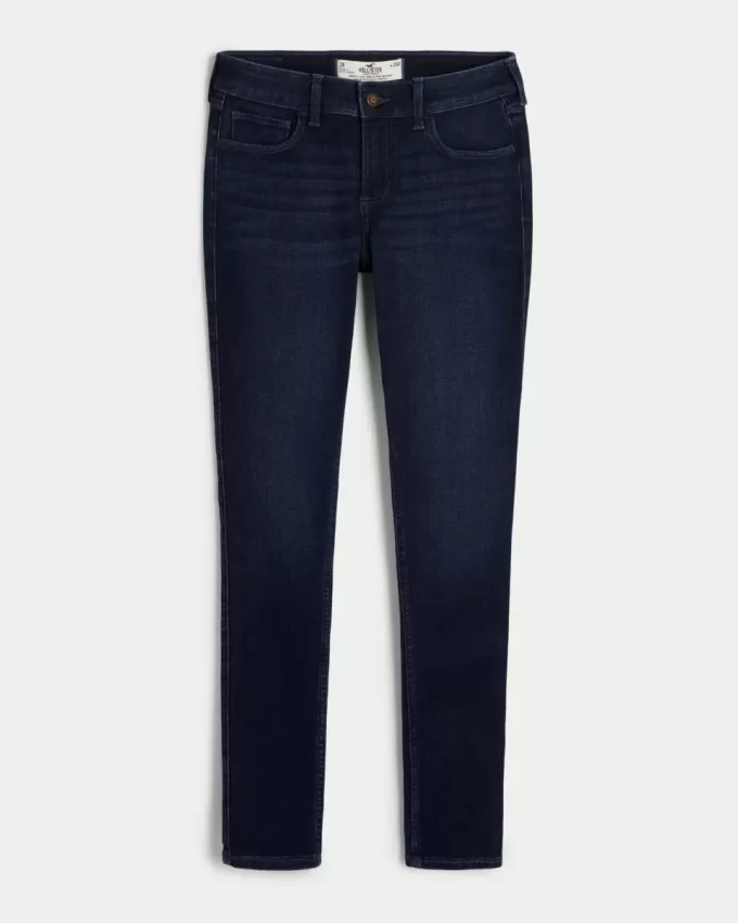 Kurvikkaat matalakorkoiset tummapesuiset Super Skinny -farkut Kurvikkaat matalakorkoiset tummapesuiset Super Skinny -farkut