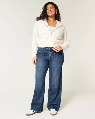 Kurvikkaat Mid-Rise Dark Wash Baggy -farkut