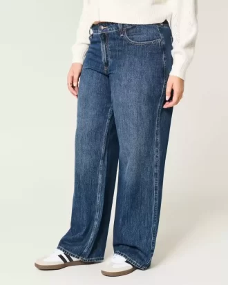 Kurvikkaat Mid-Rise Dark Wash Baggy -farkut
