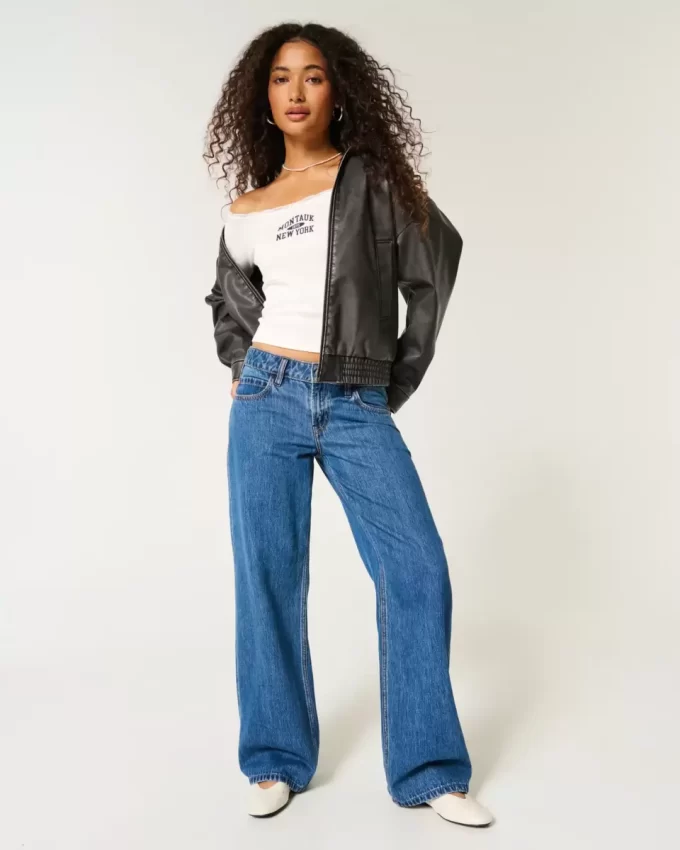 Lace Trim Off-the-Shoulder Montauk Graphic T-paita Lace Trim Off-the-Shoulder Montauk Graphic T-paita