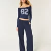 Lace Trim Off-the-Shoulder Number Graphic T-paita Lace Trim Off-the-Shoulder Number Graphic T-paita