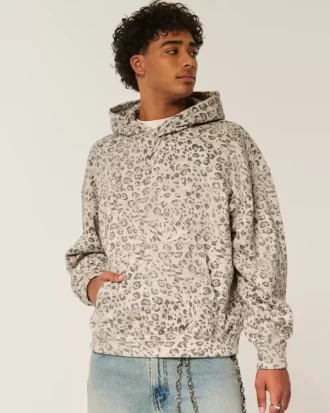Leopardikuvioinen Baggy Cinch -huppari Leopardikuvioinen Baggy Cinch -huppari