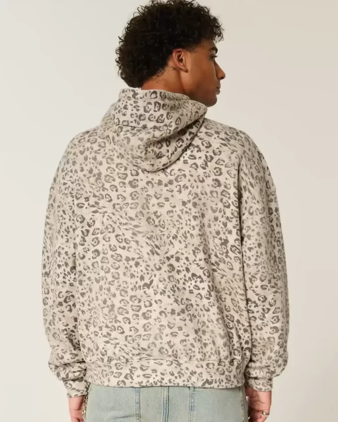Leopardikuvioinen Baggy Cinch -huppari