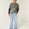 Light Wash Astronaut Graphic Super Baggy Farkut