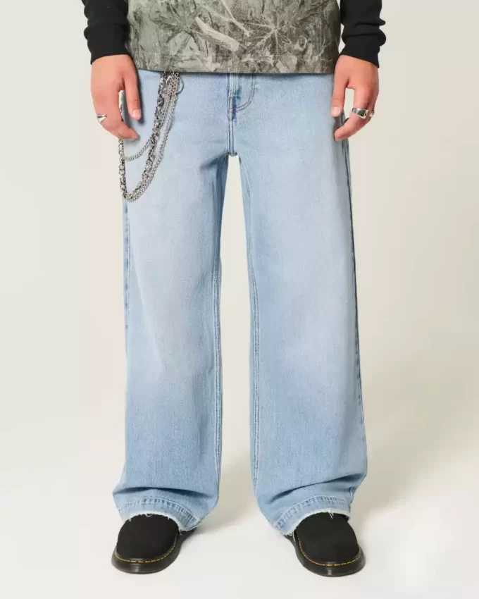 Light Wash Astronaut Graphic Super Baggy Farkut
