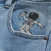 Light Wash Astronaut Graphic Super Baggy Farkut