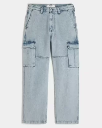 Light Wash Baggy Cargo Farkut