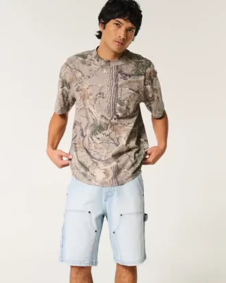 Light Wash Baggy Denim Painter Shortsit