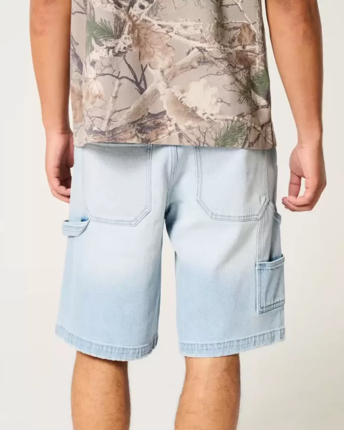 Light Wash Baggy Denim Painter Shortsit
