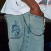 Light Wash Brodeeratut Dice Skater Baggy Farkut Light Wash Brodeeratut Dice Skater Baggy Farkut