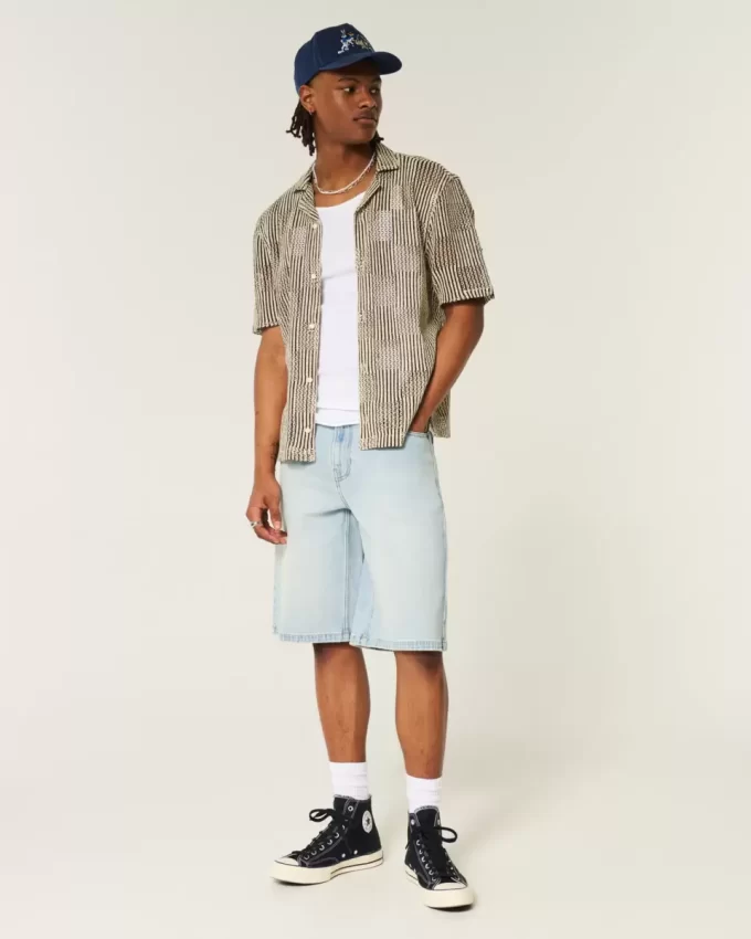 Light Wash Dice Graphic Super Baggy Denim shortsit Light Wash Dice Graphic Super Baggy Denim shortsit