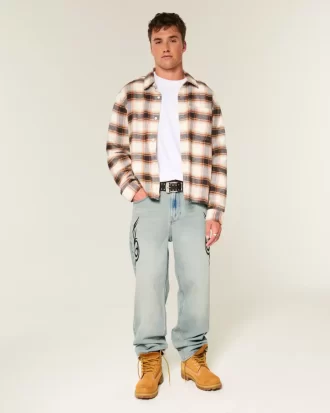 Light Wash Graphic Baggy Farkut
