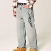 Light Wash Graphic Baggy Farkut