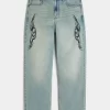 Light Wash Graphic Baggy Farkut