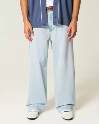Light Wash New York Graphic Super Baggy Farkut