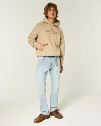 Light Wash Slim Straight Farkut