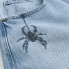 Light Wash Spider Graphic Super Baggy Farkut