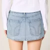 Light Wash Studded Denim Mini Skort Light Wash Studded Denim Mini Skort