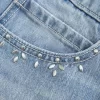 Light Wash Studded Denim Mini Skort Light Wash Studded Denim Mini Skort