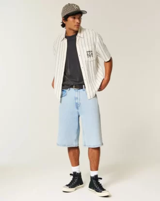 Light Wash Super Baggy Denim shortsit