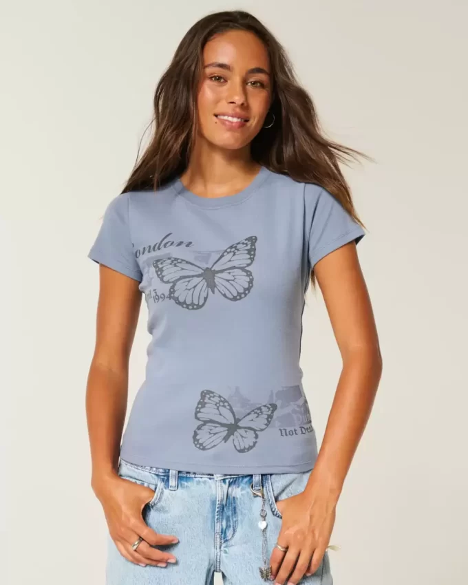 London Butterfly Graphic Baby T-paita