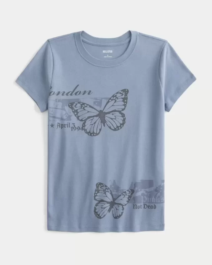 London Butterfly Graphic Baby T-paita