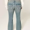 Low-Rise Butterfly-kirjonta Medium Wash Bootcut farkut