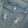 Low-Rise Butterfly-kirjonta Medium Wash Bootcut farkut