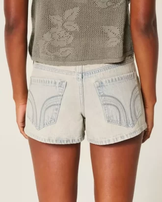 Low Rise Light Wash Denim Mini shortsit