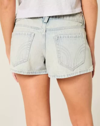 Low Rise Light Wash Denim Mini shortsit