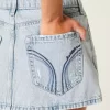 Low Rise Light Wash Denim Mini Skort Low Rise Light Wash Denim Mini Skort