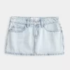 Low Rise Light Wash Denim Mini Skort Low Rise Light Wash Denim Mini Skort