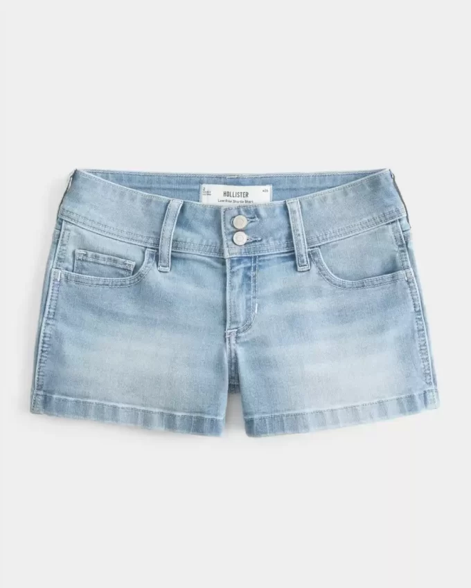 Low-Rise Light Wash Denim Shortie shortsit Low-Rise Light Wash Denim Shortie shortsit