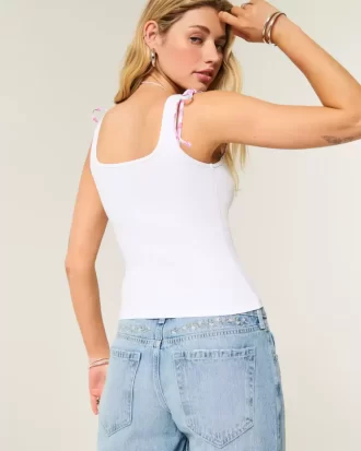 Low-Rise Medium Wash kukkakirjonta Baggy Farkut