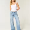 Low-Rise Medium Wash kukkakirjonta Baggy Farkut Low-Rise Medium Wash kukkakirjonta Baggy Farkut