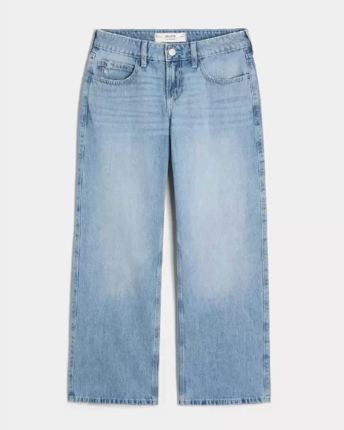Low-Rise Medium Wash kukkakirjonta Baggy Farkut Low-Rise Medium Wash kukkakirjonta Baggy Farkut