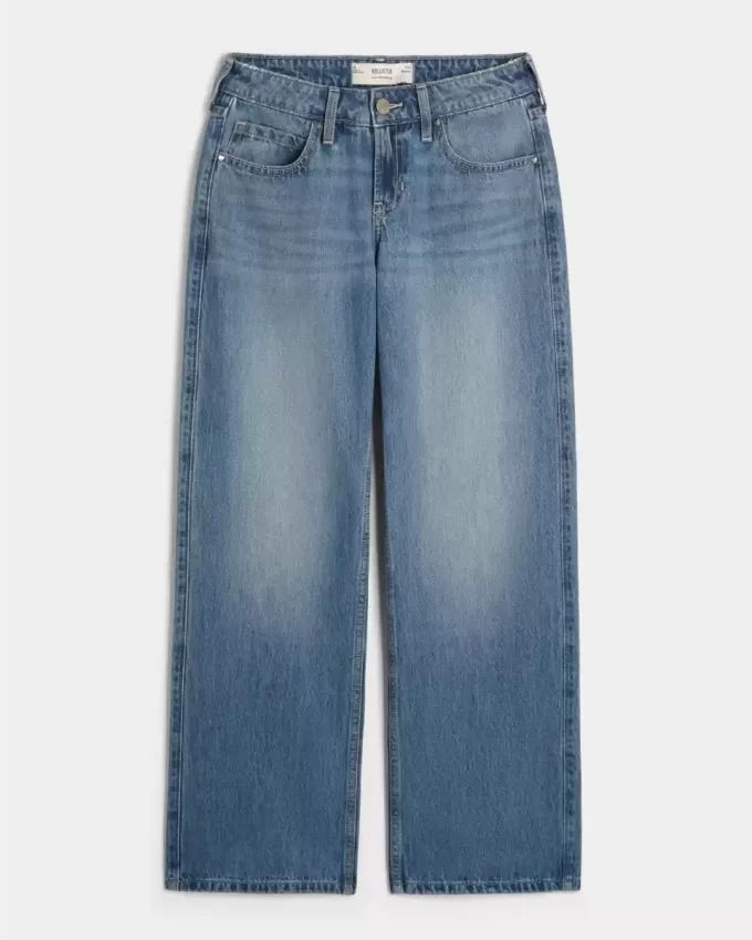 Low-Rise Medium Wash Studded Hearts Baggy Farkut Low-Rise Medium Wash Studded Hearts Baggy Farkut