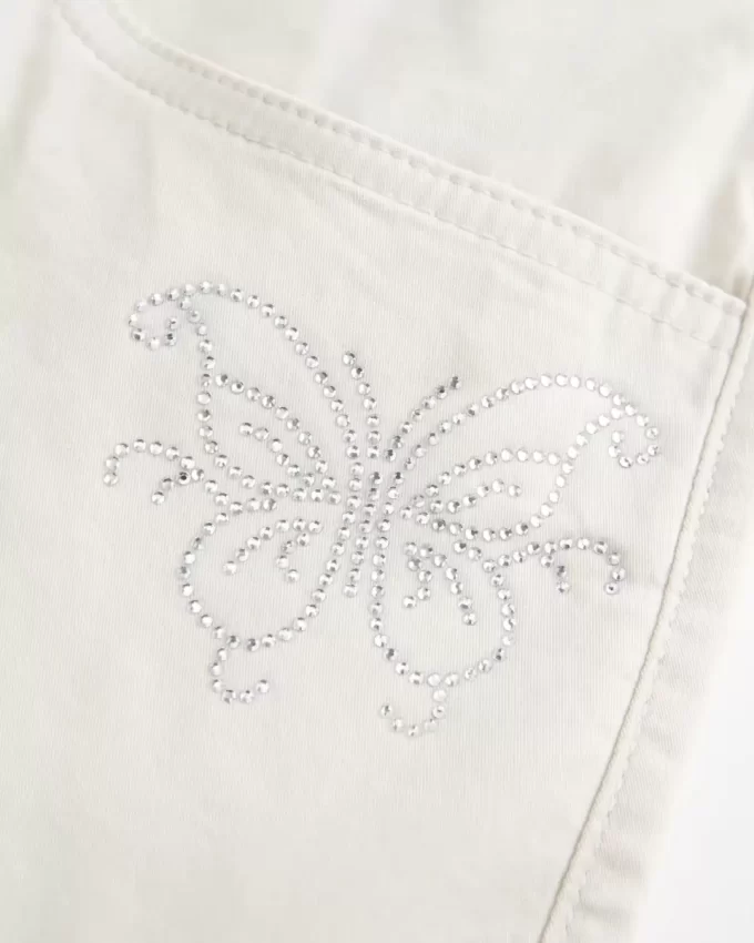 Low Rise Shine Butterfly Twill Mini Skort